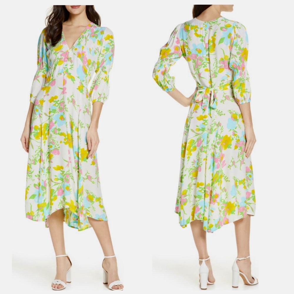 Faithfull The Brand Maud Floral Midi Dress NWT
